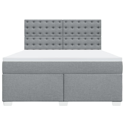 Boxspring met matras stof lichtgrijs 180x200 cm