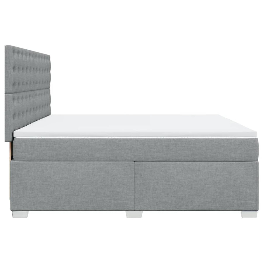 Boxspring met matras stof lichtgrijs 180x200 cm