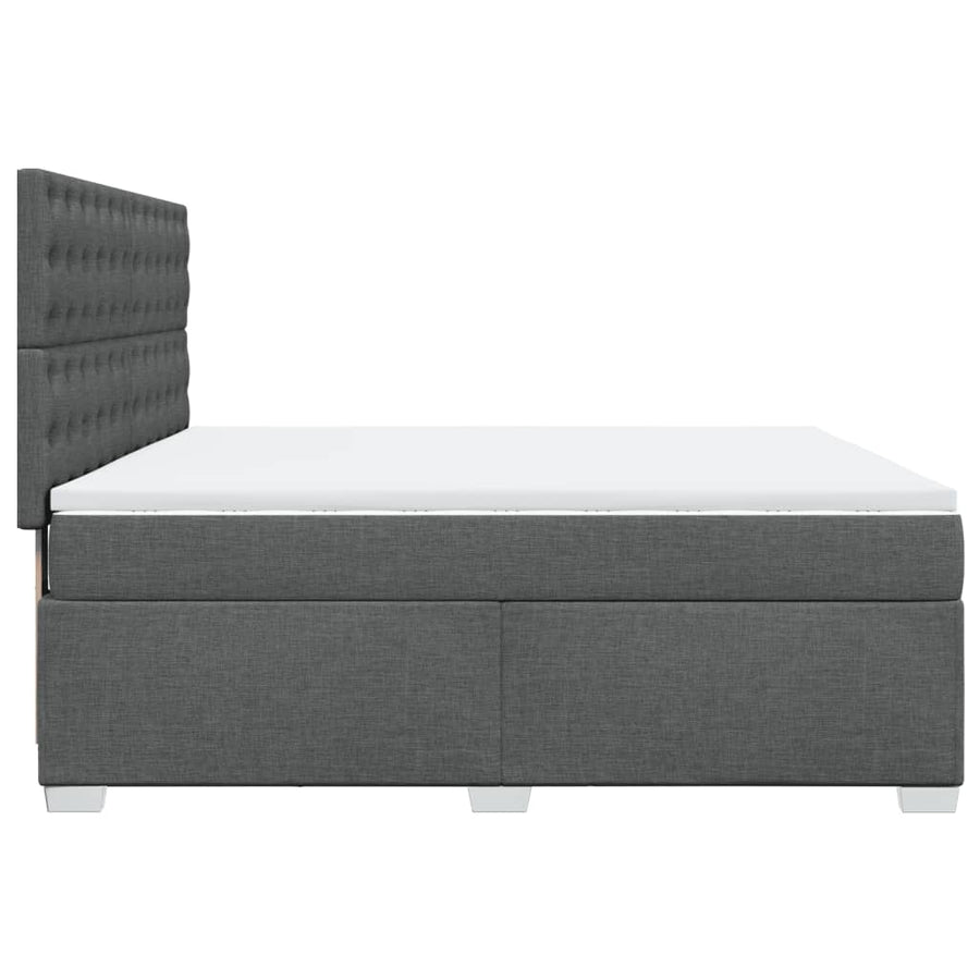Boxspring met matras stof donkergrijs 180x200 cm