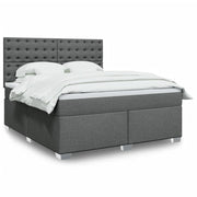 Boxspring met matras 180x200 cm donkergrijs