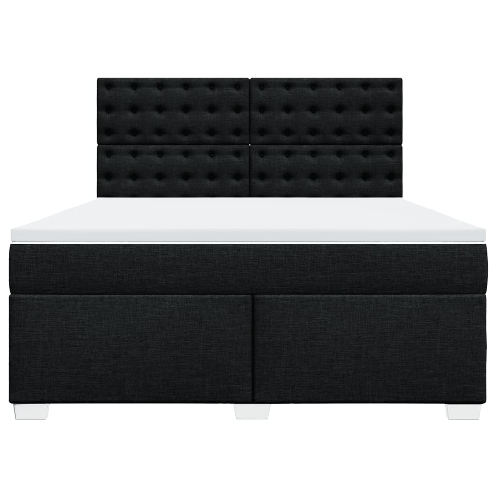 Boxspring met matras stof zwart 180x200 cm