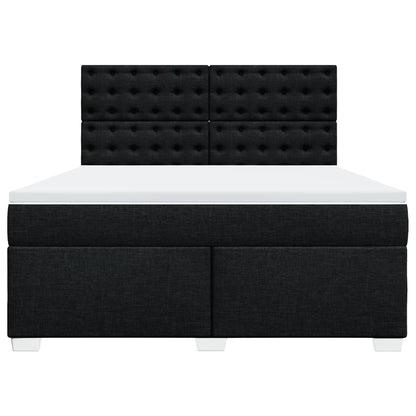 Boxspring met matras stof zwart 180x200 cm