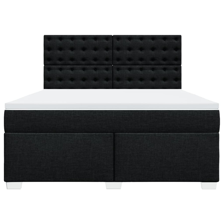 Boxspring met matras stof zwart 180x200 cm