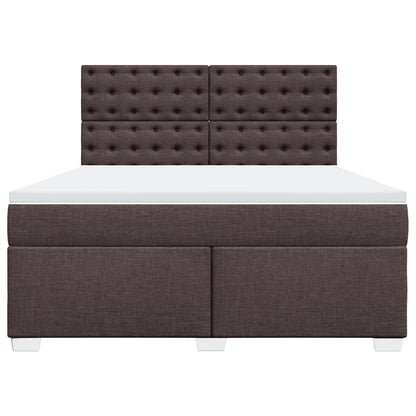 Boxspring met matras stof donkerbruin 180x200 cm
