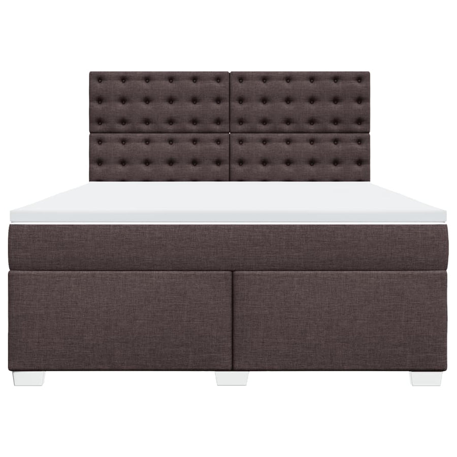 Boxspring met matras stof donkerbruin 180x200 cm