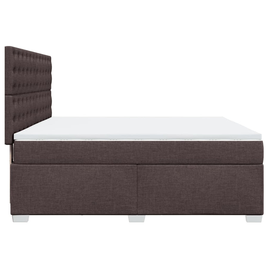 Boxspring met matras stof donkerbruin 180x200 cm