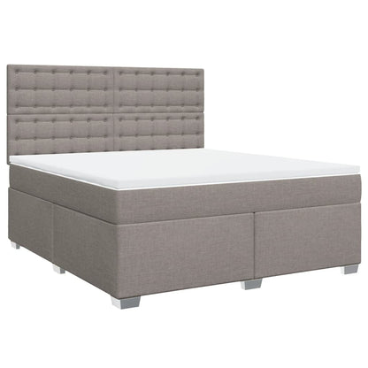 Boxspring met matras stof taupe 180x200 cm
