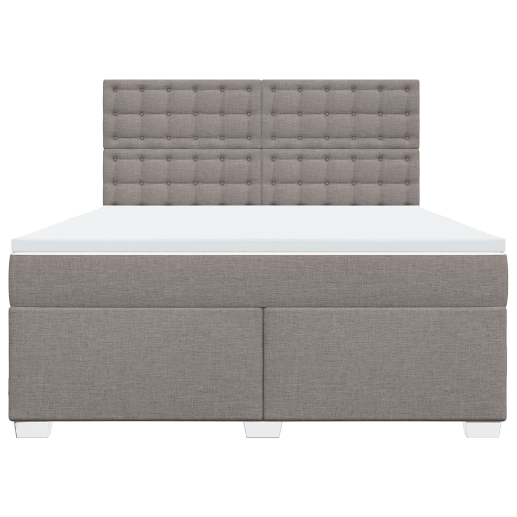 Boxspring met matras stof taupe 180x200 cm