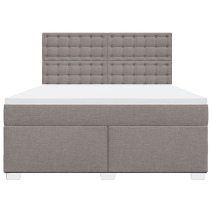 Boxspring met matras stof taupe 180x200 cm