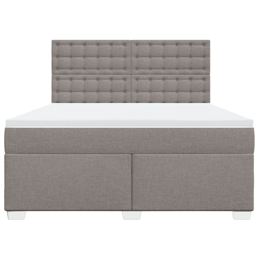 Boxspring met matras stof taupe 180x200 cm
