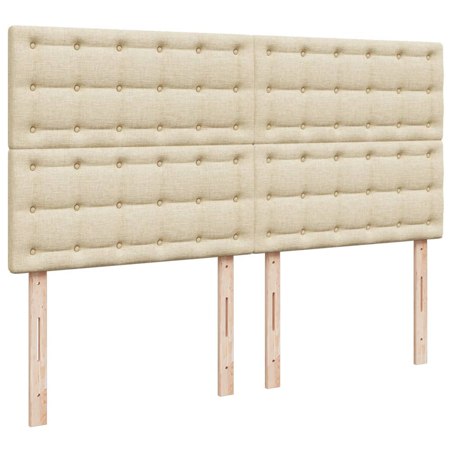 Boxspring met matras stof crèmekleurig 180x200 cm