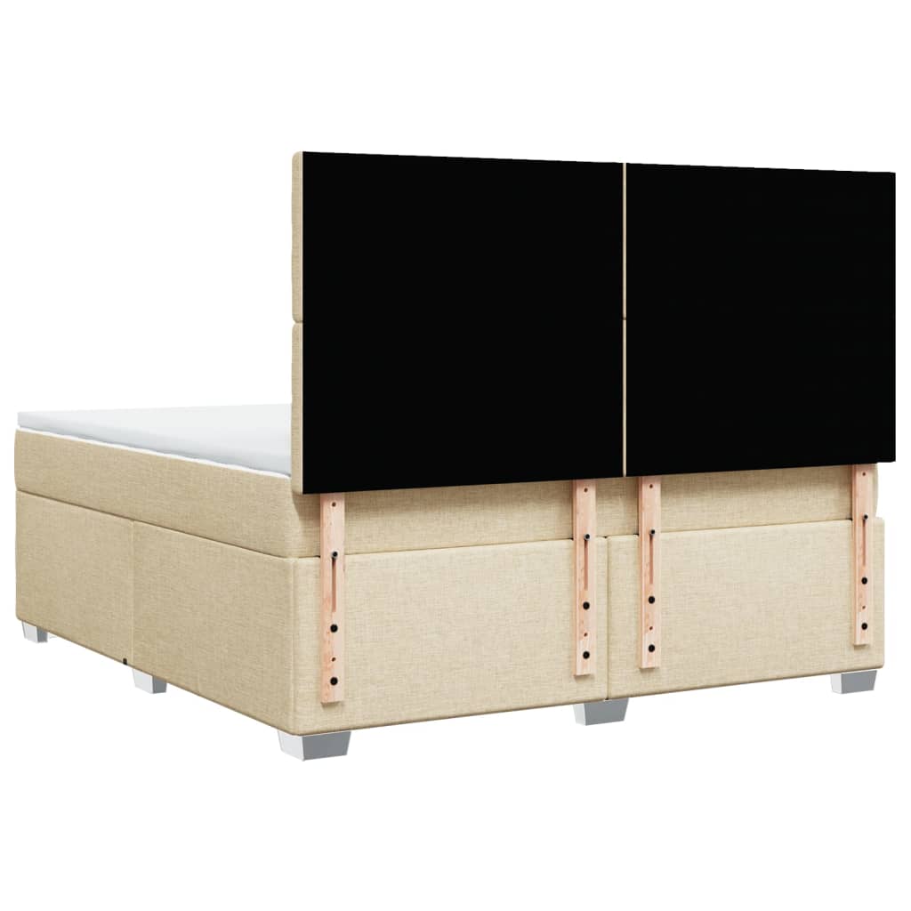 Boxspring met matras stof crèmekleurig 180x200 cm