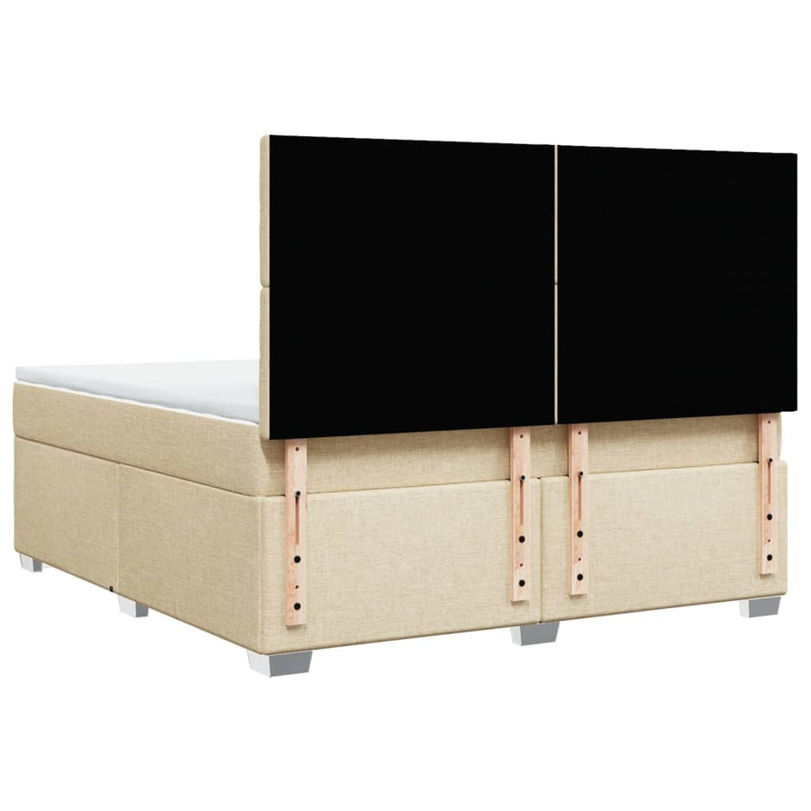 Boxspring met matras stof crèmekleurig 180x200 cm
