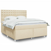 Boxspring met matras crèmekleurig 180x200 cm