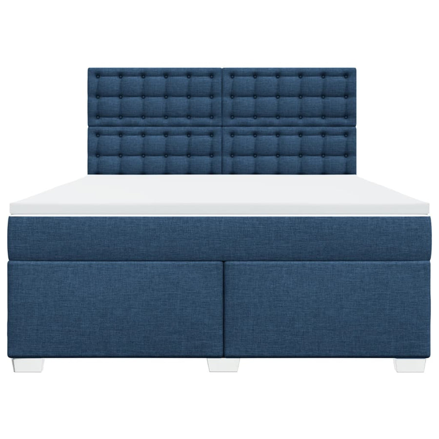 Boxspring met matras stof blauw 180x200 cm