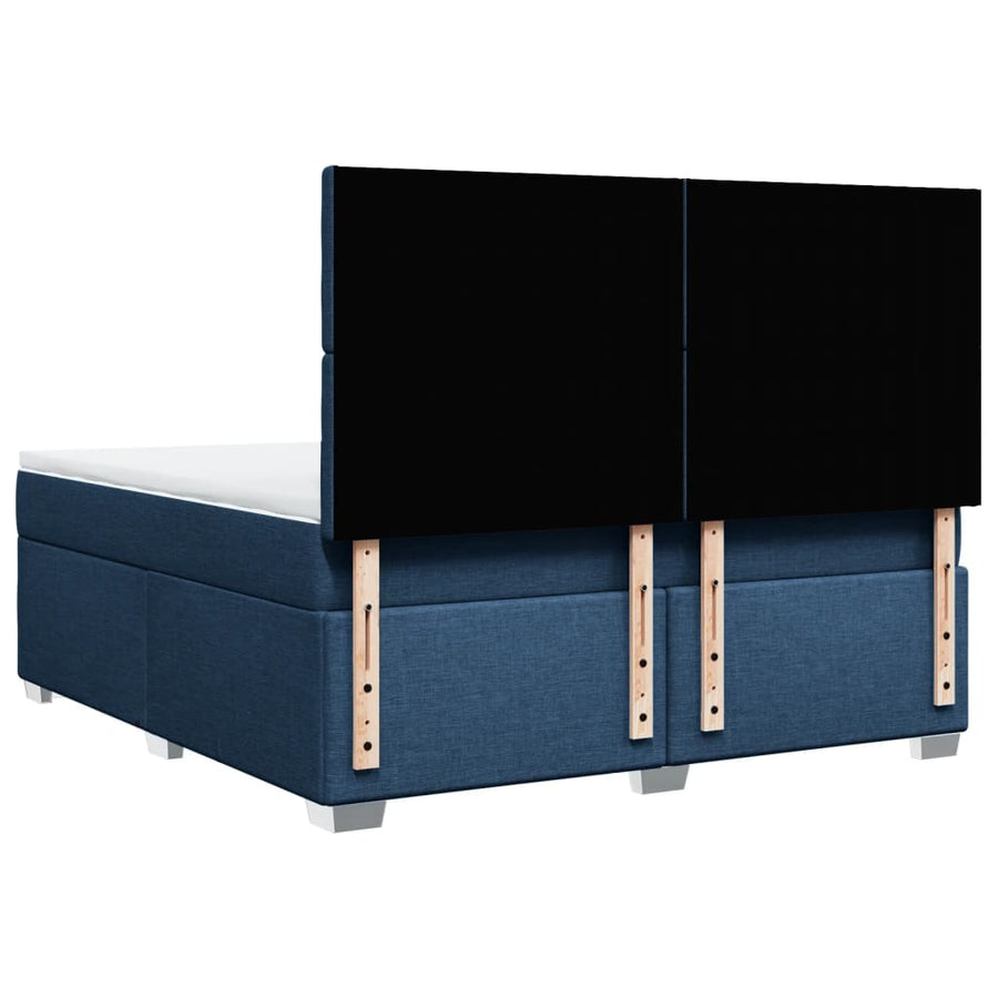 Boxspring met matras stof blauw 180x200 cm