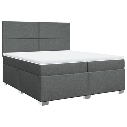 Boxspring met matras stof donkergrijs 200x200 cm