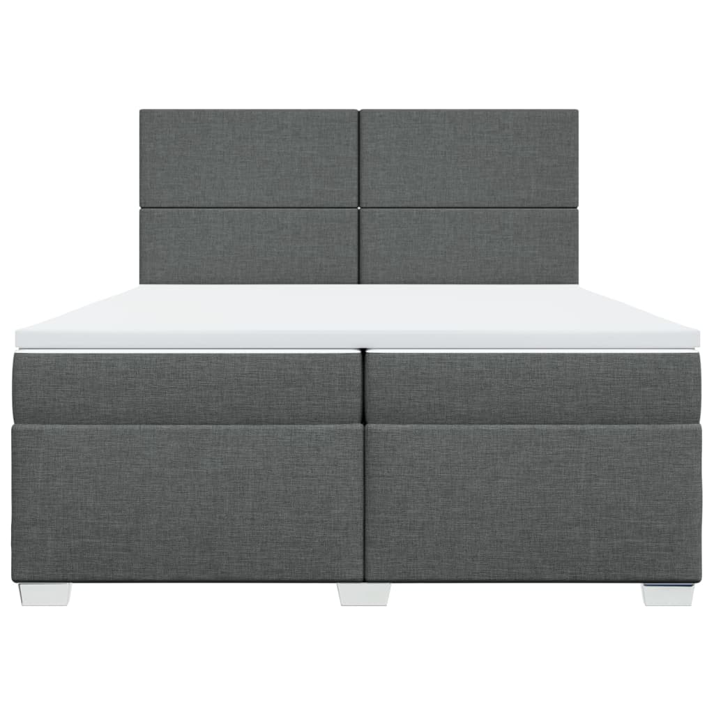 Boxspring met matras stof donkergrijs 200x200 cm