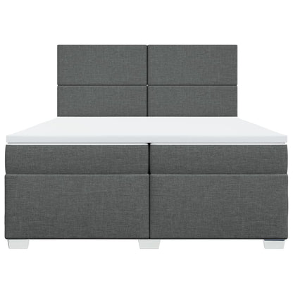 Boxspring met matras stof donkergrijs 200x200 cm