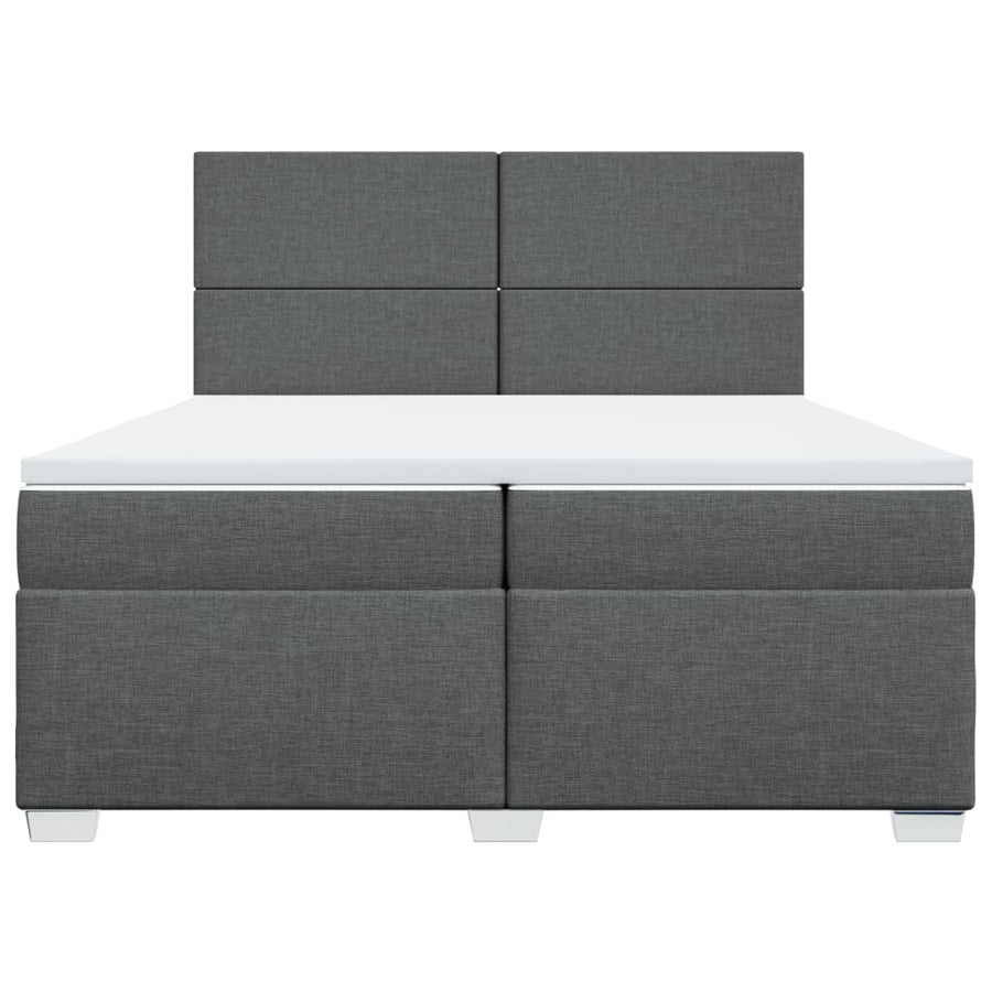 Boxspring met matras stof donkergrijs 200x200 cm