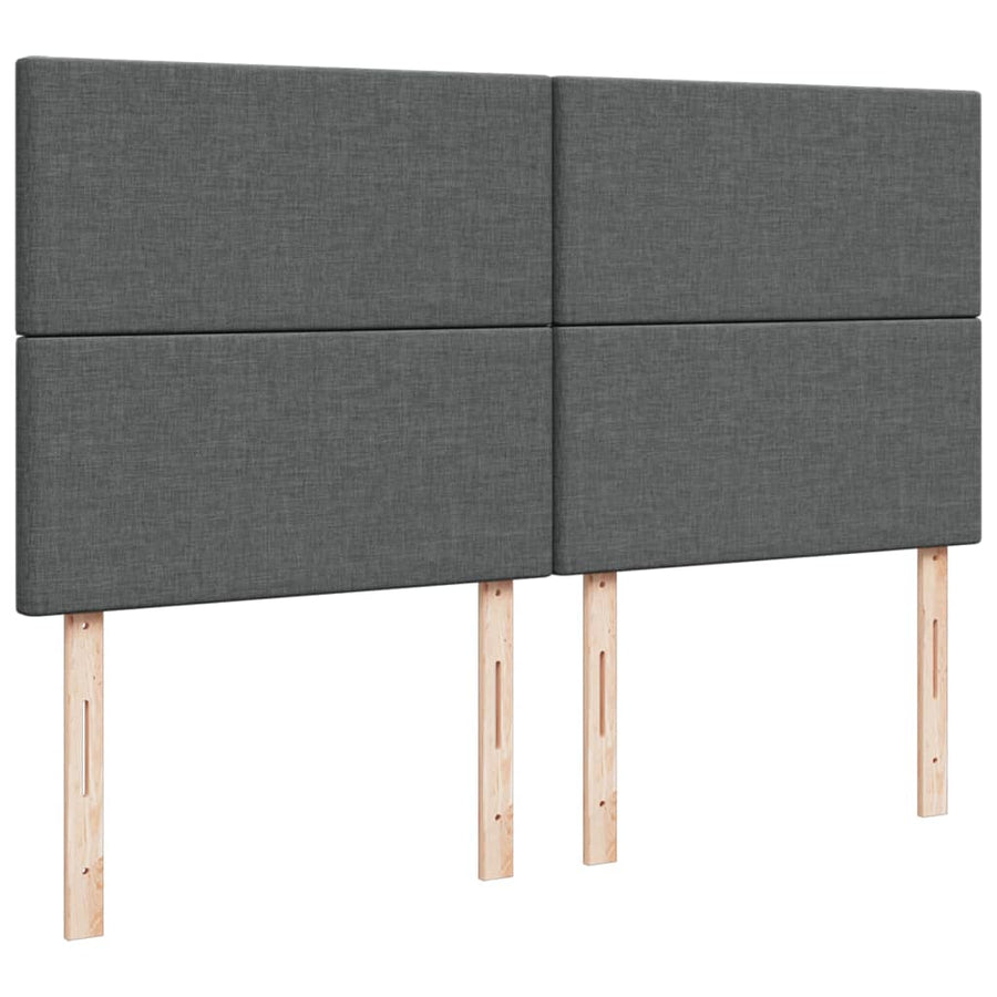 Boxspring met matras stof donkergrijs 200x200 cm