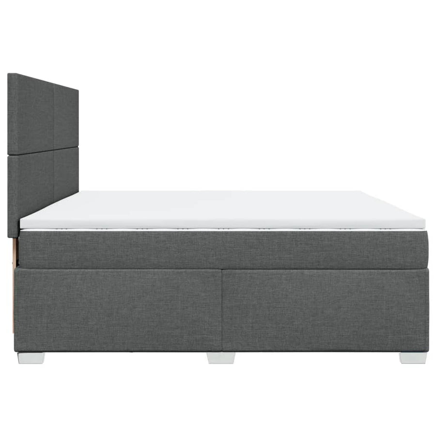 Boxspring met matras stof donkergrijs 200x200 cm
