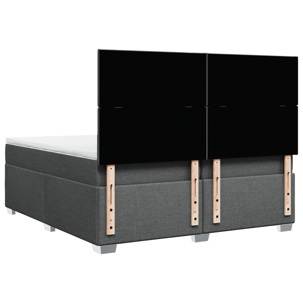 Boxspring met matras stof donkergrijs 200x200 cm