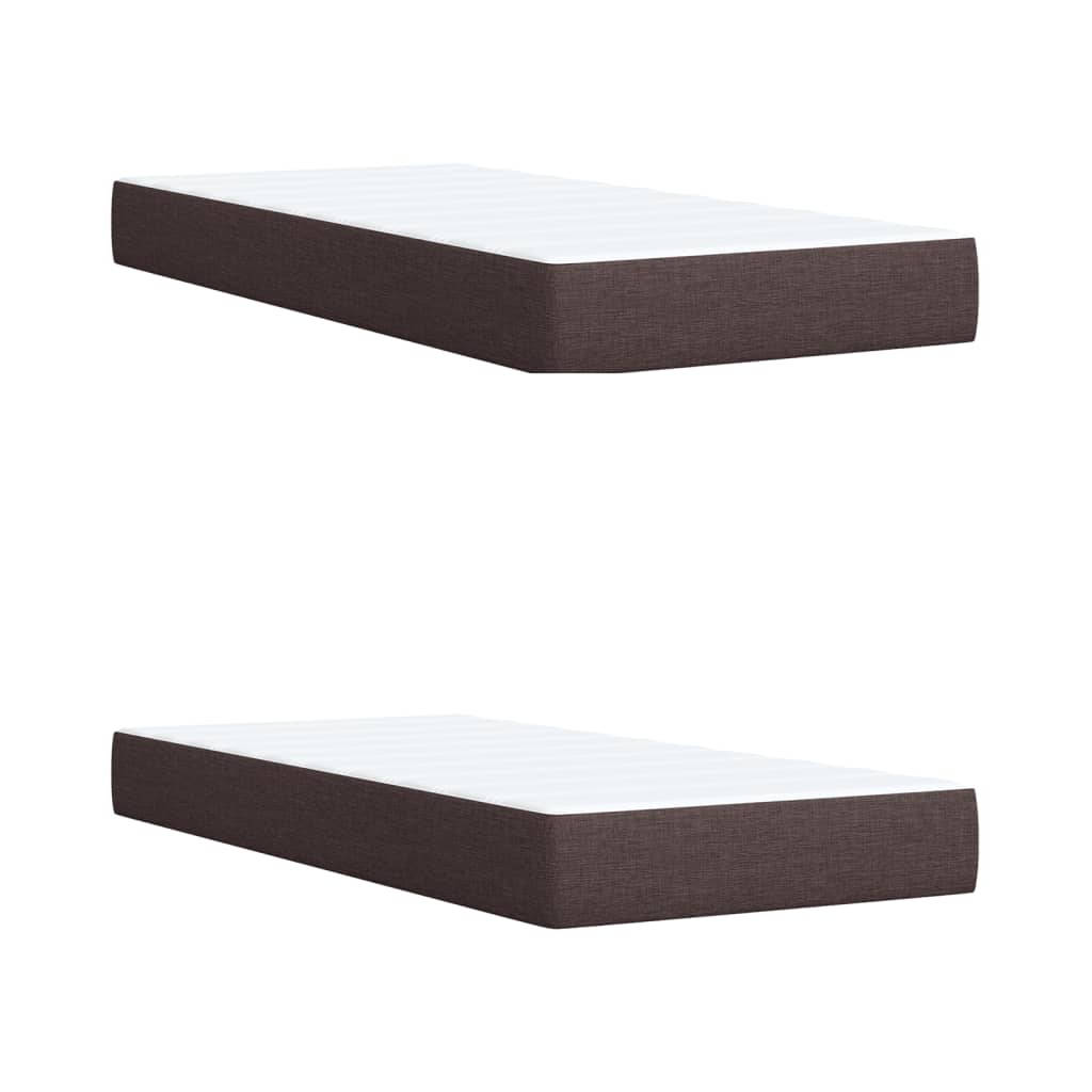 Boxspring met matras stof donkerbruin 200x200 cm