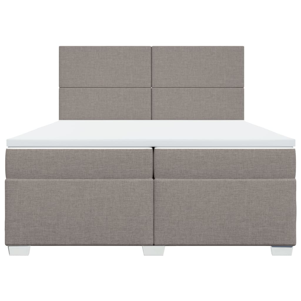 Boxspring met matras stof taupe 200x200 cm