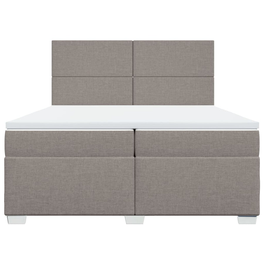Boxspring met matras stof taupe 200x200 cm