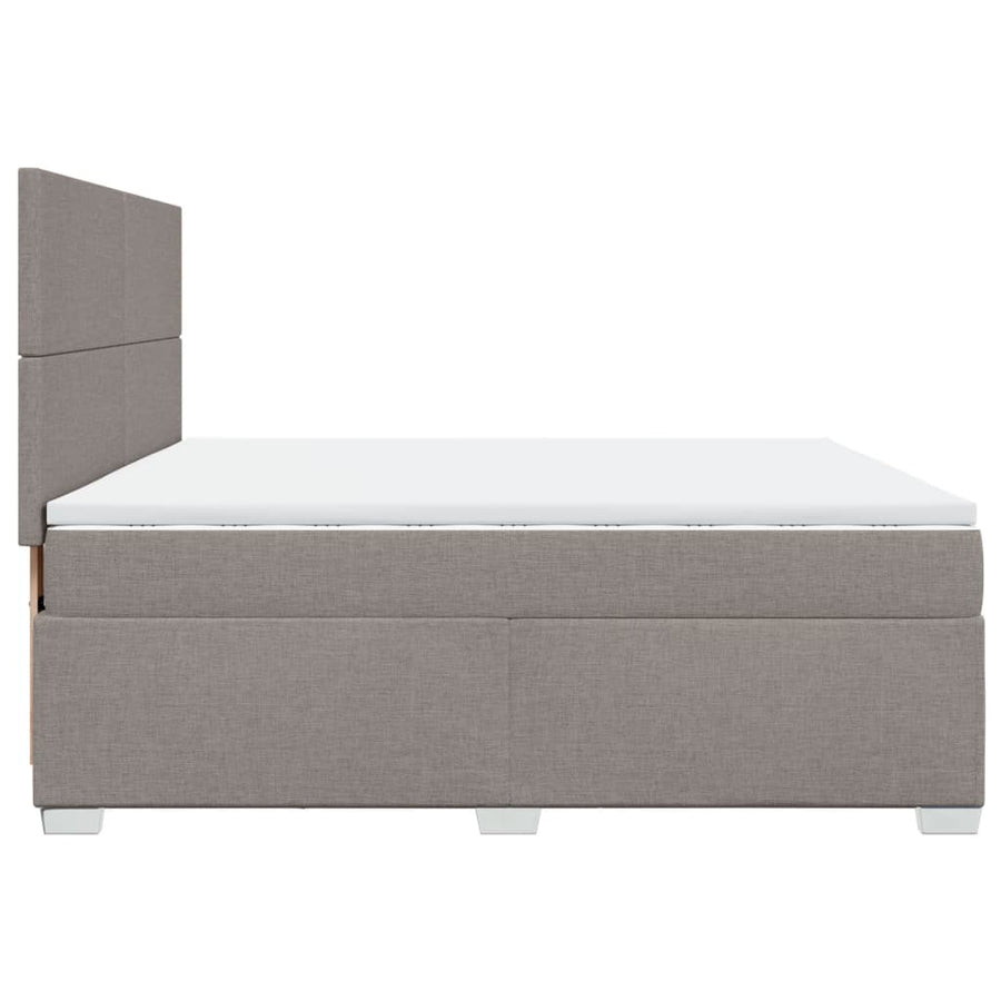 Boxspring met matras stof taupe 200x200 cm