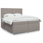 Box spring with mattress fabric taupe 200x200 cm