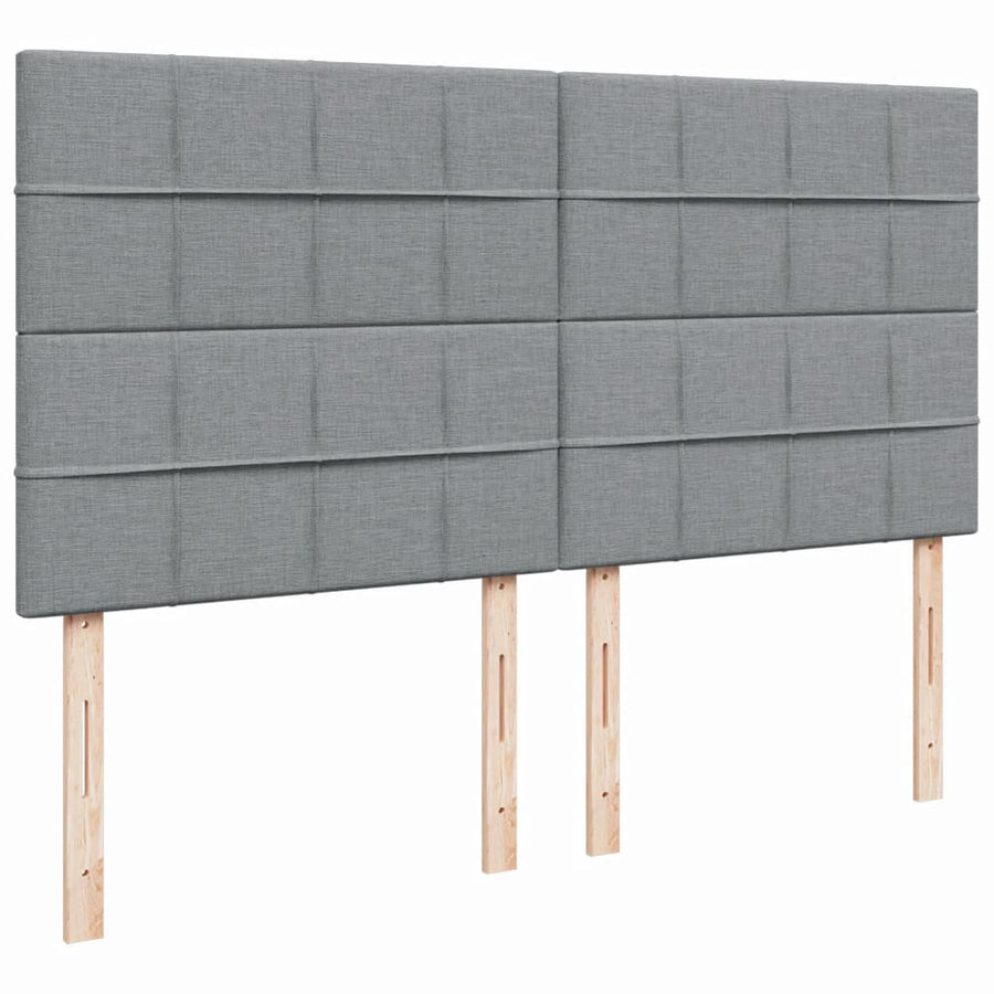 Boxspring met matras stof lichtgrijs 200x200 cm