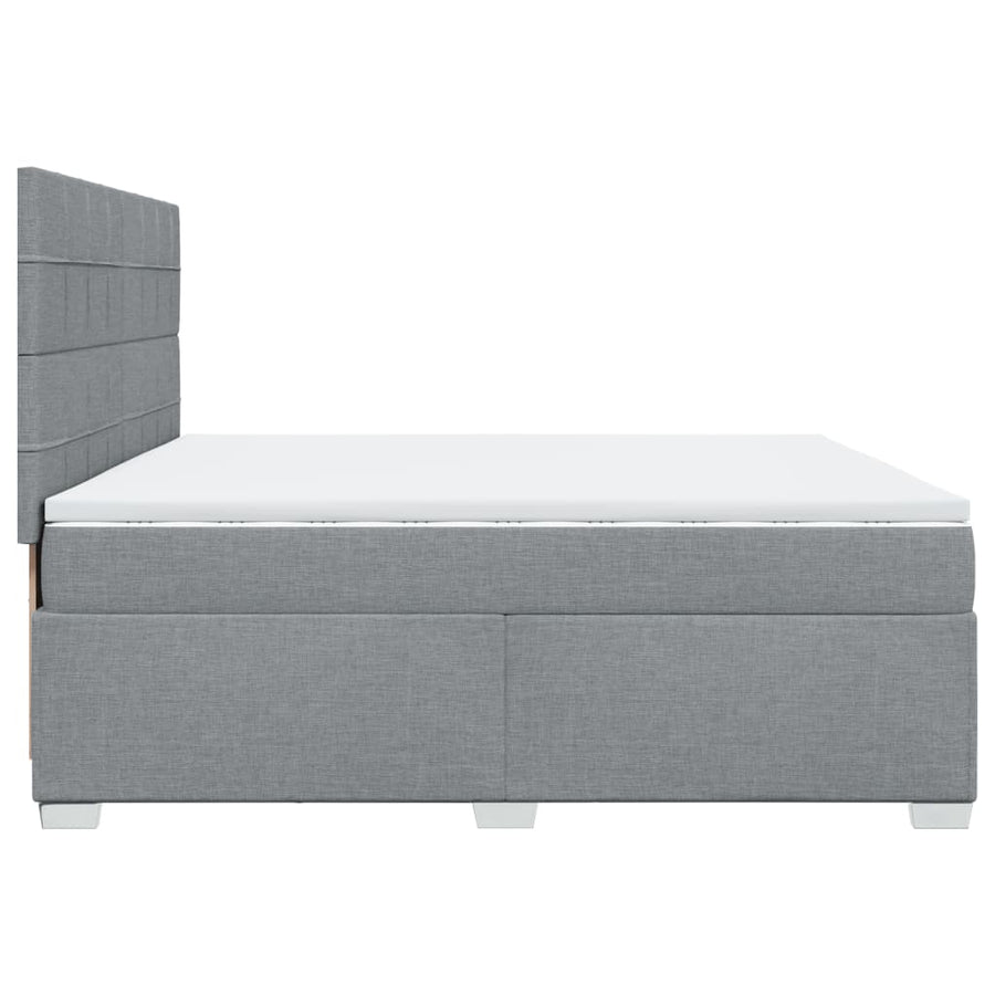 Boxspring met matras stof lichtgrijs 200x200 cm