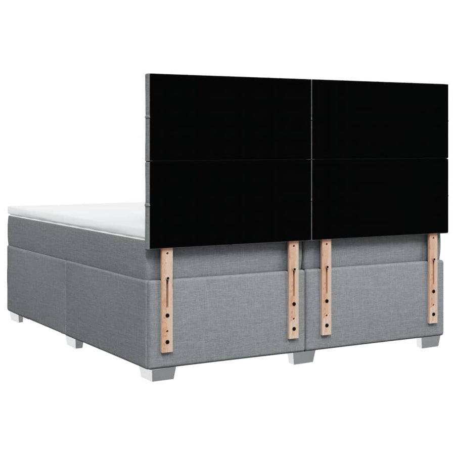 Boxspring met matras stof lichtgrijs 200x200 cm