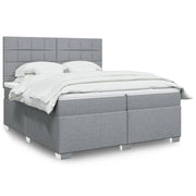 Boxspring met matras 200x200 cm lichtgrijs