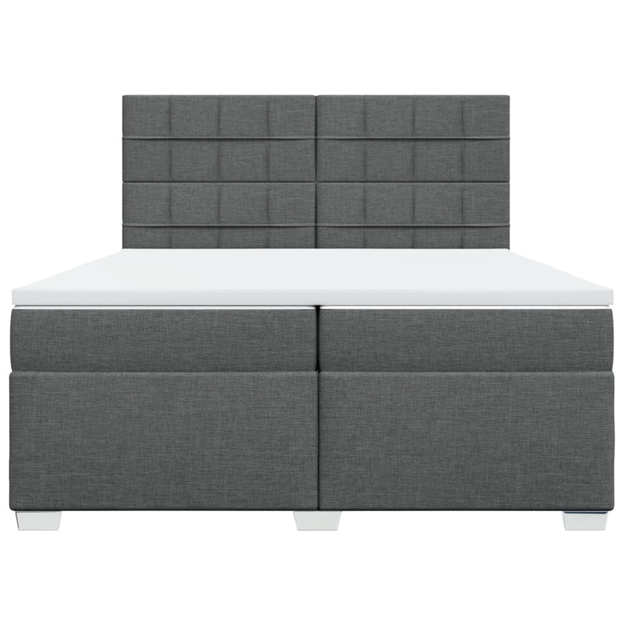 Boxspring met matras stof donkergrijs 200x200 cm