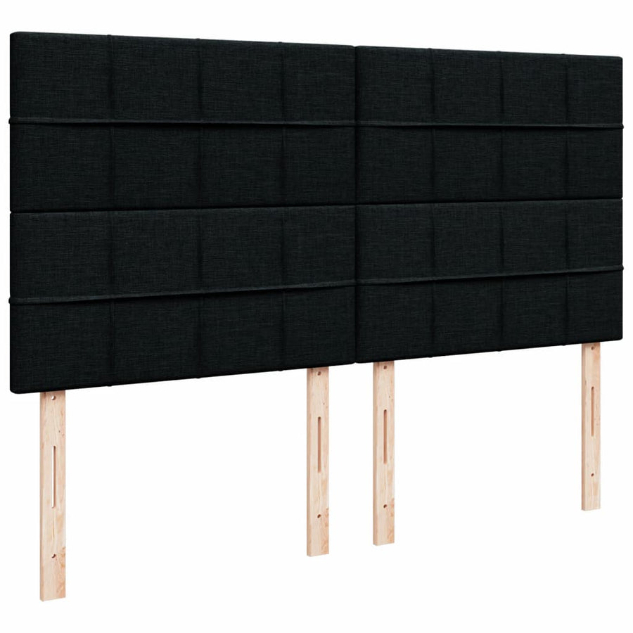 Boxspring met matras stof zwart 200x200 cm