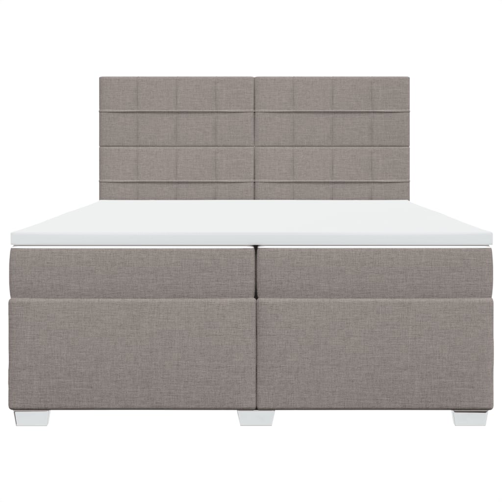 Boxspring met matras stof taupe 200x200 cm
