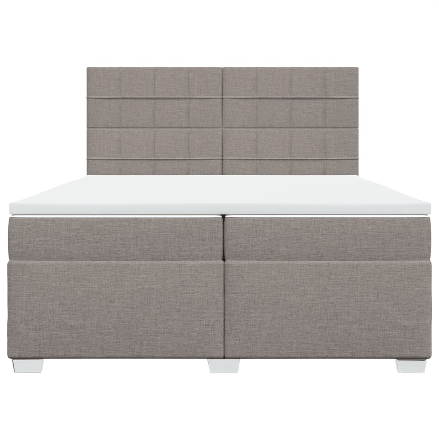 Boxspring met matras stof taupe 200x200 cm