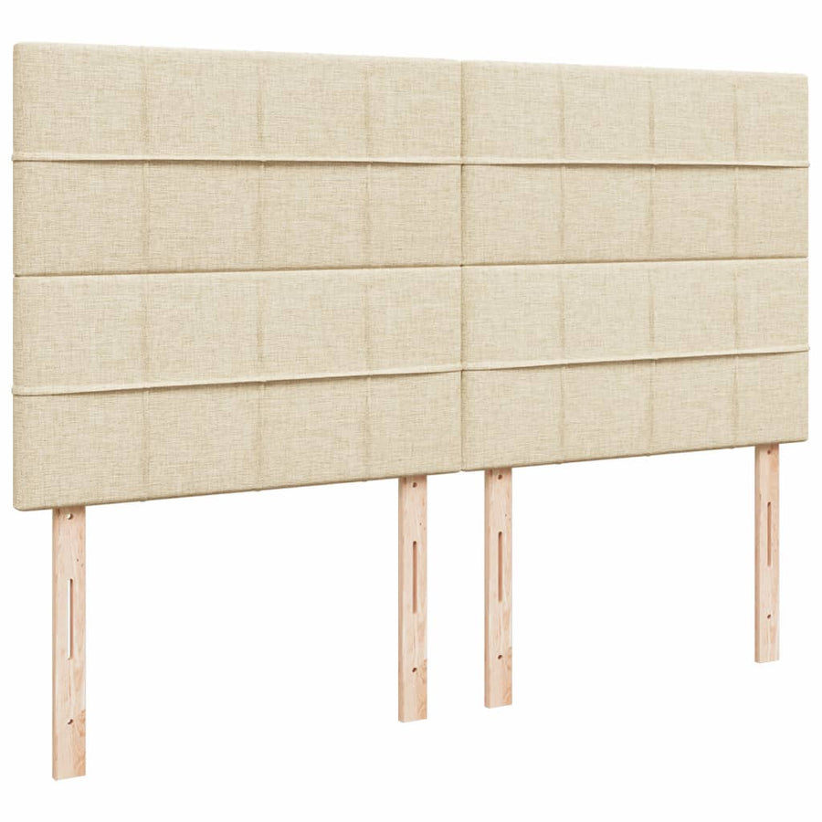 Boxspring met matras stof crèmekleurig 200x200 cm