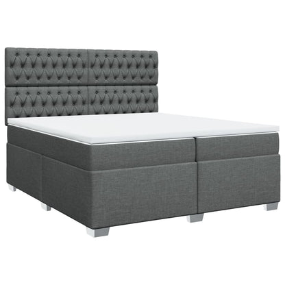 Boxspring met matras stof donkergrijs 200x200 cm
