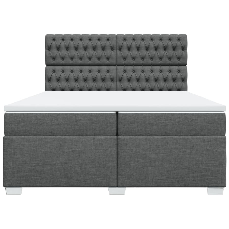 Boxspring met matras stof donkergrijs 200x200 cm
