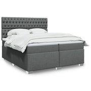 Boxspring met matras 200x200 cm donkergrijs