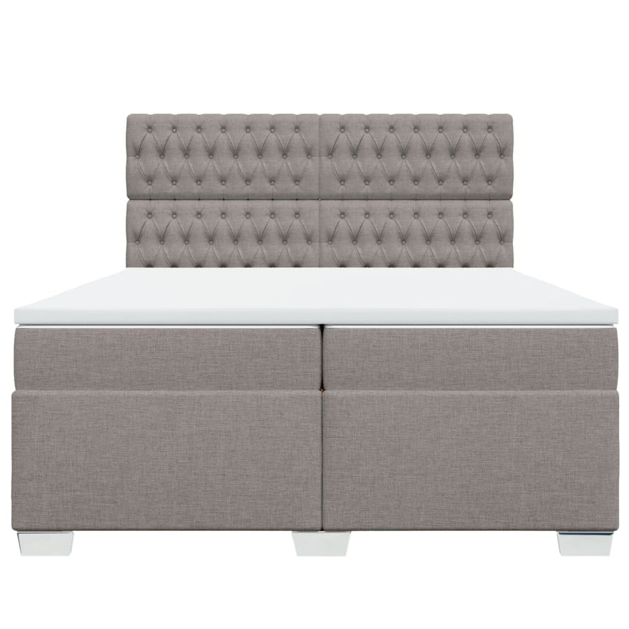 Boxspring met matras stof taupe 200x200 cm