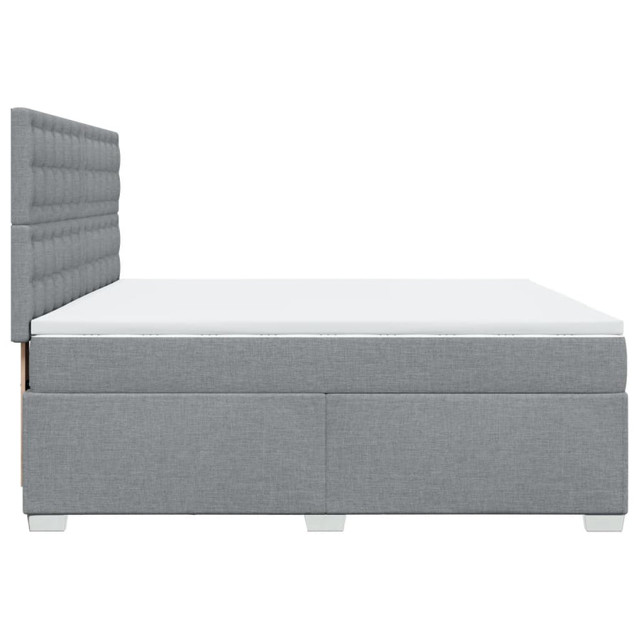 Boxspring met matras stof lichtgrijs 200x200 cm