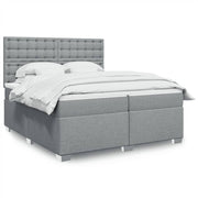 Boxspring met matras 200x200 cm lichtgrijs