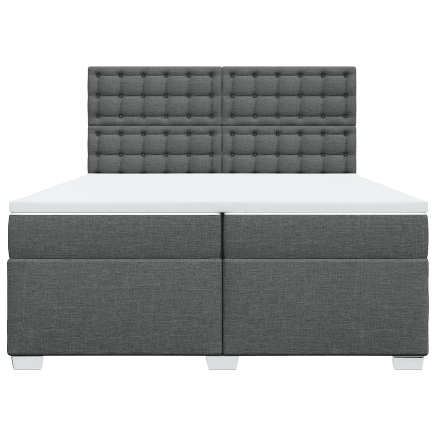 Boxspring met matras stof donkergrijs 200x200 cm