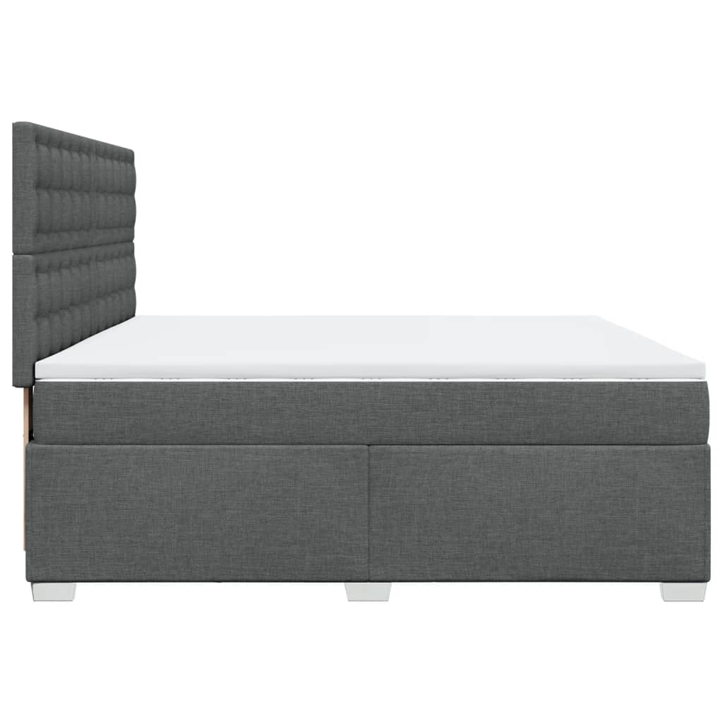 Boxspring met matras stof donkergrijs 200x200 cm