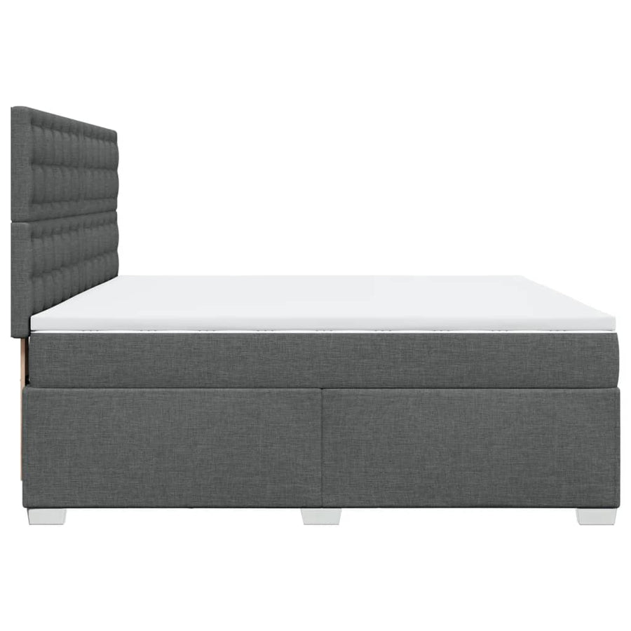 Boxspring met matras stof donkergrijs 200x200 cm